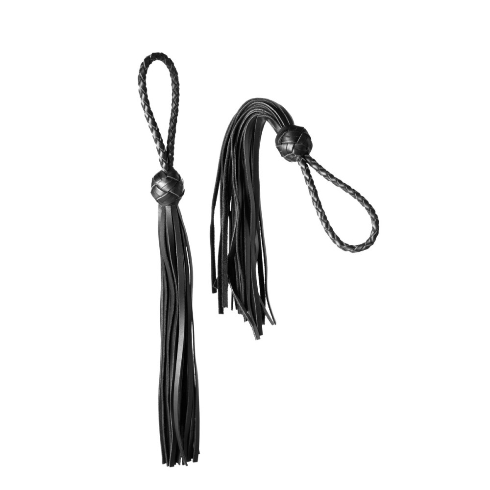 Парные флоггеры из натуральной кожи, черные (43615), zoom