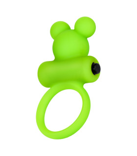 Ерекційне віброкільце у вигляді ведмедика, салатове, 8.1 см х 3.1 см - No Taboo