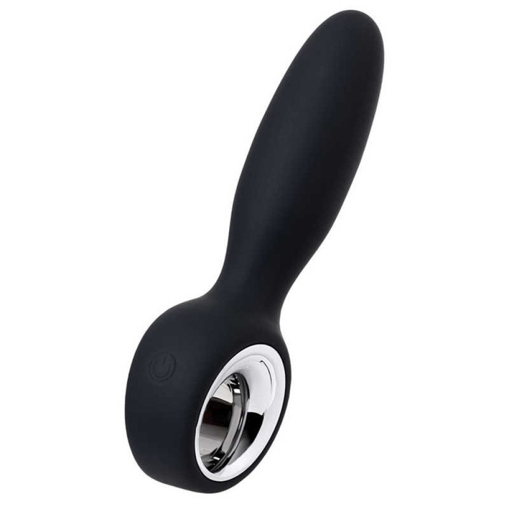 Анальний вібратор з кільцем-холдером, Чорний, 15 см х 3 см (39970), zoom