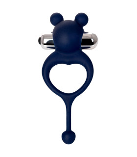 Виброкольцо эрекционное с ушками и хвостиком, синее - No Taboo