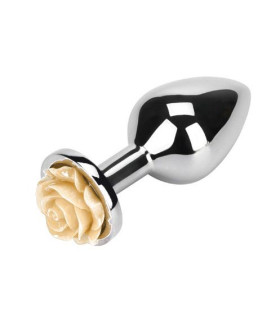 Анальная пробка Flower Beige, размер M (9 см х 3.4 см) - No Taboo