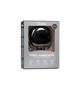Наручники металлические Easytoys, с плюшевыми манжетами, черного цвета - No Taboo
