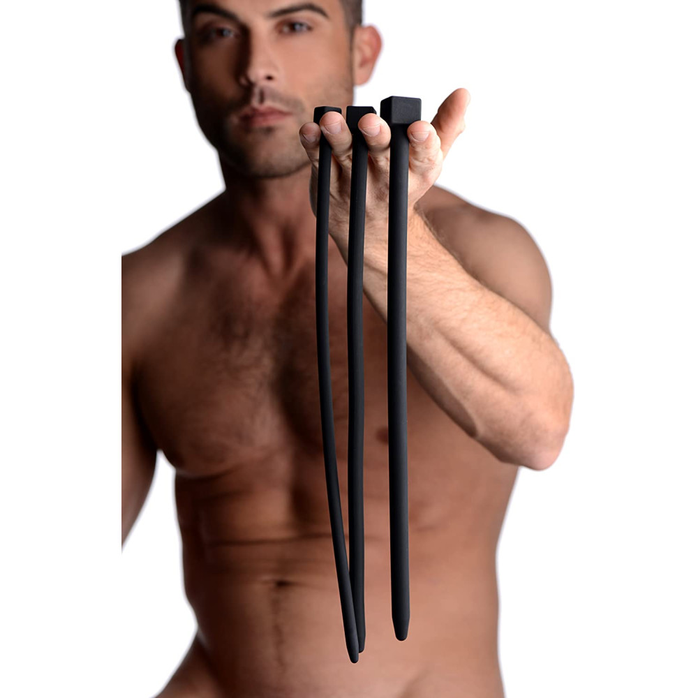 Набор уретральных катетеров большого размера, черного цвета, XL, 3 шт (40172), zoom