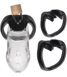 Пояс верности Rikers Locking с тремя кольцами, прозрачный - No Taboo