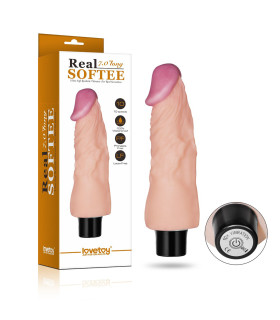 Вибратор реалистичный Lovetoy Real Softee телесного цвета, 18 см х 3.9 см - No Taboo