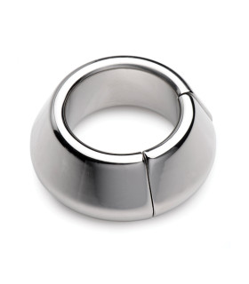 Магнітне кільце-обважнювач для мошонки зі сталі, сріблясте - No Taboo