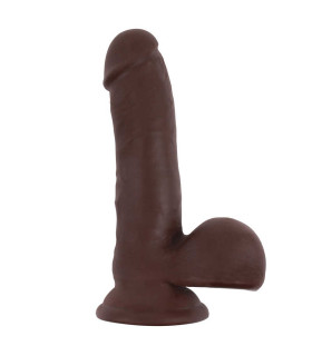 Фаллоимитатор реалистичный с хребтом, киберкожа, коричневый - No Taboo