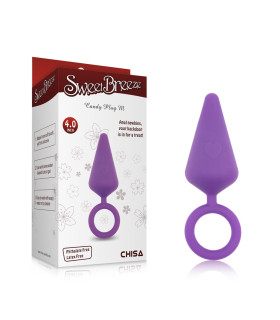 Анальна пробка з кільцем, силіконова, фіолетова, М - No Taboo