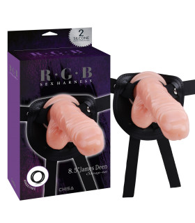 Страпон реалістичний, на ременях Chisa бежевий, 21.5 х 3.5 см - No Taboo