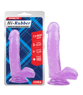 Фаллоимитатор реалистик с присоской и мошонкой, фиолетового цвета, 17.5 х 3.6 см - No Taboo