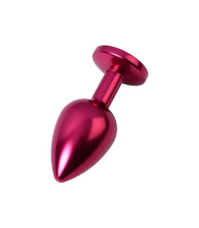Анальная пробка со стразом, красного цвета, размер М, 8.2 см х 3.4 см - No Taboo