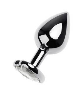 Анальная пробка металлическая с кристаллом, 7 см х 3.4 см - No Taboo