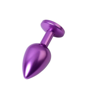 Анальная пробка со стразом, фиолетового цвета, размер М, 8.2 см х 3.4 см - No Taboo