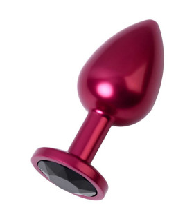 Анальная пробка со стразом, красного цвета, размер М, 8.2 см х 3.4 см - No Taboo