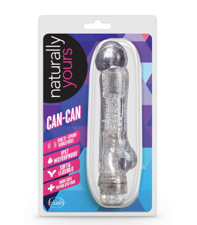 Вибратор многоскоростной Naturally Yours Can-Can, серебристый с блестками, 17.7 см х 3.8 см - No Taboo