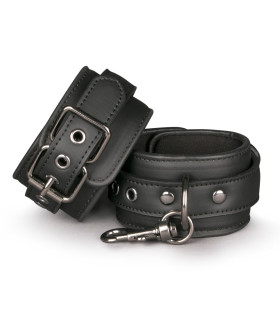 Наручники Easy Toys Faux Leather Handcuffs, черные - No Taboo