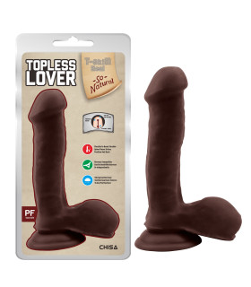 Фаллоимитатор на присоске Topless Lover реалистичный, коричневый, 19.2 см х 3.5 см - No Taboo