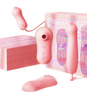 Набор Unicorn Zalo вакуумный стимулятор клитора, виброяйцо и пульсатор, розовый - No Taboo