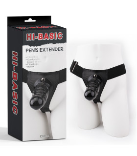 Страпон-фаллопротез на ременях, чорний, 19 см х 4.6 см - No Taboo