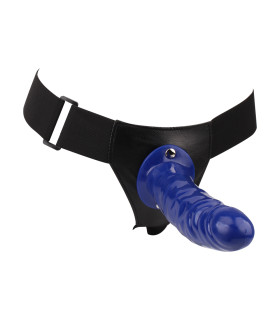 Страпон-фаллопротез на ремнях, синий, 19 см х 4.6 см - No Taboo