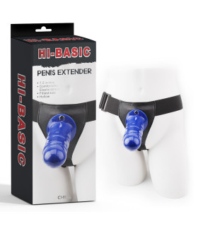 Страпон-фаллопротез на ремнях, синий, 19 см х 4.6 см - No Taboo