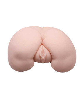 Мастурбатор попка с двумя отверстиями с вибрацией, бежевый, 25 см х 22 см - No Taboo