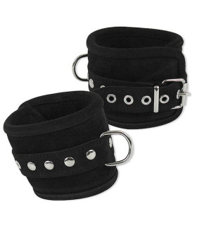 Поножи без цепей на ноги Zado из натуральной кожи, черного цвета - No Taboo