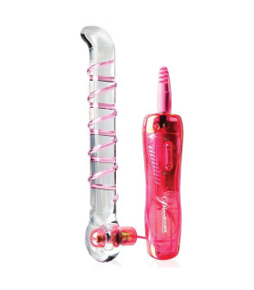 Вібратор зі скла Icicles No.4 G-Spot зі знімною віброкулею, 17.8 см х 1 см - No Taboo