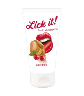 Массажный гель-лубрикант Lick It! Cherry со вкусом вишни, 50 мл - No Taboo