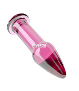 Анальная пробка из стекла, розовая, 12.5 см х 3.5 см - No Taboo