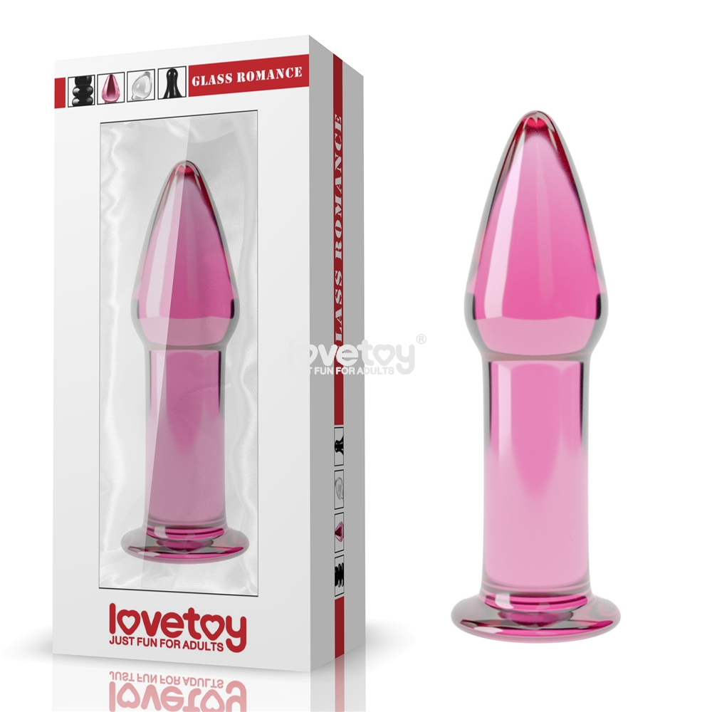 Анальная пробка из стекла, розовая, 12.5 см х 3.5 см (43828), zoom