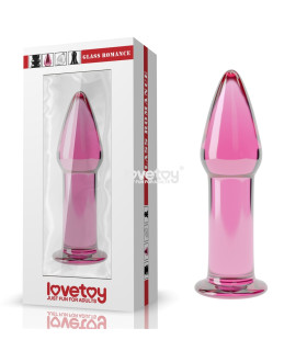 Анальная пробка из стекла, розовая, 12.5 см х 3.5 см - No Taboo