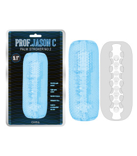 Мастурбатор нереалистичный Chisa с волнообразным внутренним рельефом, синий, 12.7 х 5 см - No Taboo