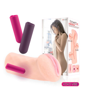 Мастурбатор с вибрацией Kokos Elegance 007 реалистичный, бежевый,16.5 см - No Taboo