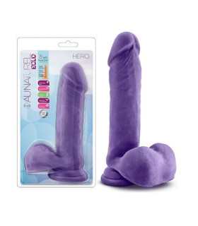 Фаллоимитатор реалистичный на присоске Au Naturel из киберкожи, фиолетовый, 20.3 см х 4.4 см - No Taboo