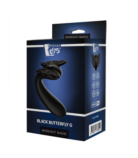 Вібромасажер-метелик для зони G, силіконовий, чорний - No Taboo