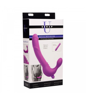 Безремневий страпон Royal Revolver з вібропулею, 24.8 см, фіолетовий - No Taboo