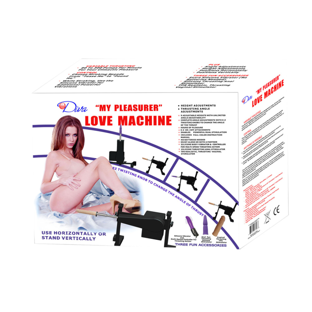 Секс-машина Diva My Pleasure с креплением Vac-U-Lock и тремя насадками в комплекте, черная (40266), zoom