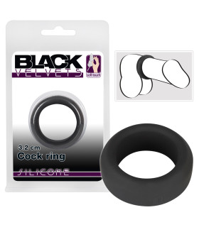 Ерекційне кільце Black Velvets Cock Ring чорне, 3.2 см - No Taboo
