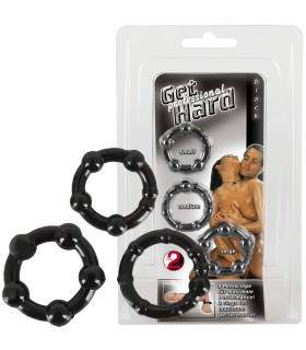 Набор эрекционных колец Get Hard, 3 шт, черный - No Taboo