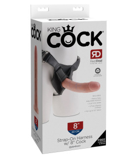 Страпон Pipedream King Cock Strap-On Harness реалистичный, 20.3 см х 4.6 см - No Taboo