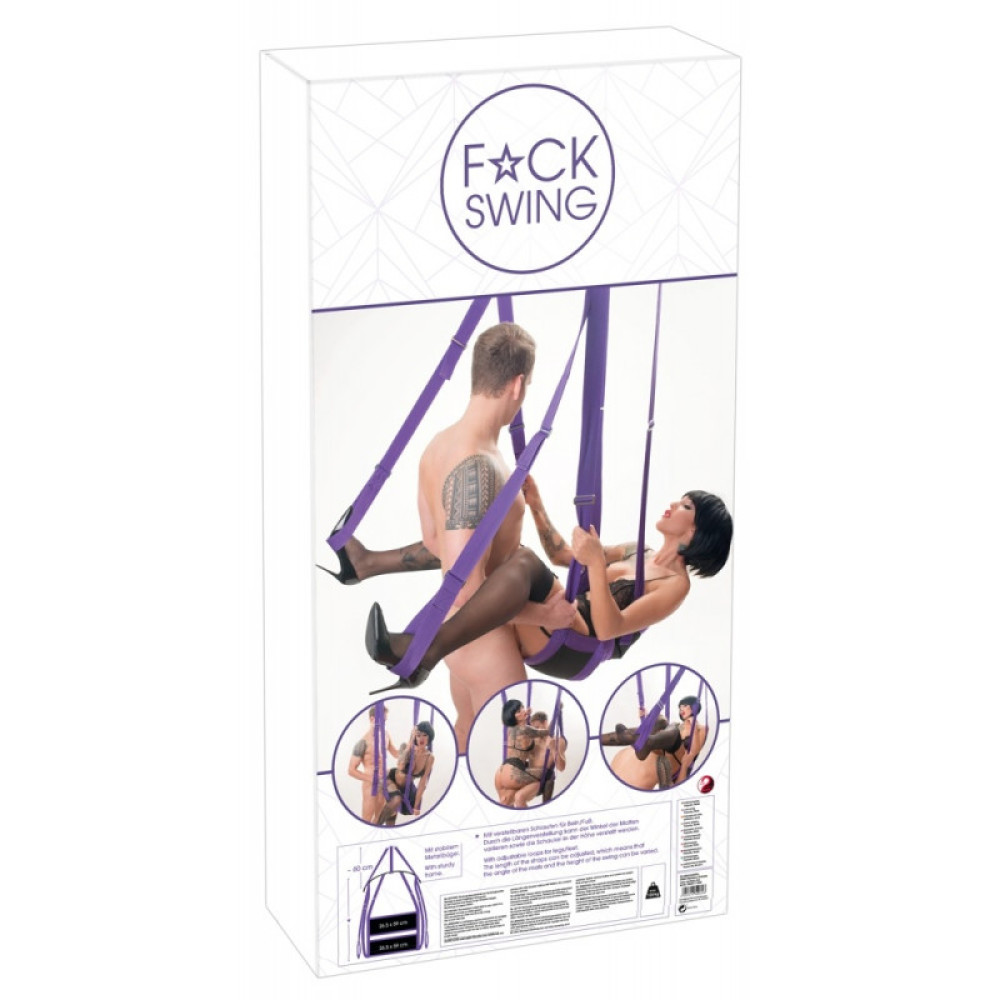 Секс-гойдалка Fuck Swing з регульованим сидінням та ременями, фіолетові (52574), zoom