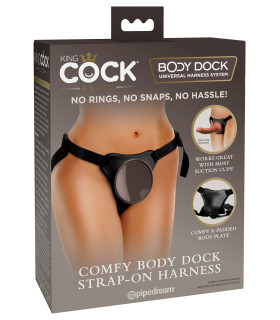 Крепление для страпона вакуумное Pipedream King Cock Elite Body Dock на ремнях, 8.6 см - No Taboo