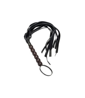 Флогер з ручкою з кульками Fetish Flogger чорний, 58 см - No Taboo