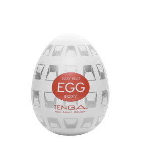 Мастурбатор хай-тек TENGA Egg New Standard Boxy белый, 4.9 × 4.9 × 6.09 см - No Taboo
