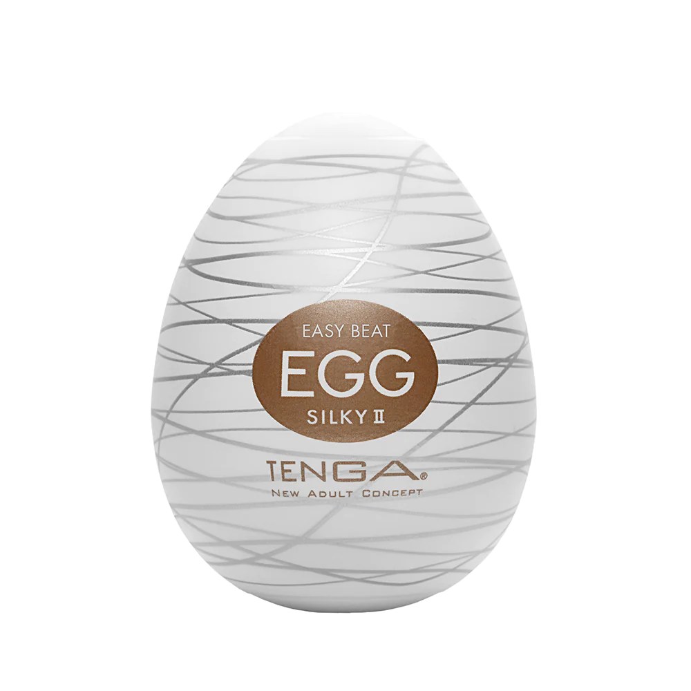 Мастурбатор хай-тек TENGA Egg New Standard Silky II білий, 4.9 × 4.9 × 6.09 см (205091), zoom