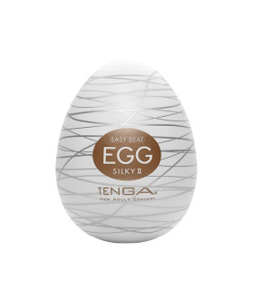 Мастурбатор хай-тек TENGA Egg New Standard Silky II белый, 4.9 × 4.9 × 6.09 см - No Taboo