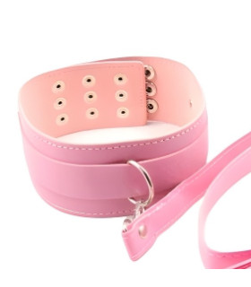 Ошейник с поводком IDEA SM на липучке, розовый - No Taboo
