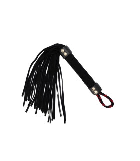 Флоггер из замши Fetish Leather flogger M, черный, 38 см - No Taboo