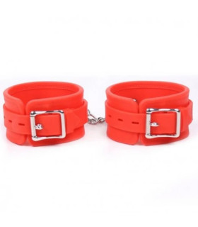 Наручники із заклепками IDEA SM силіконові, червоні, 30 х 5.5 см - No Taboo